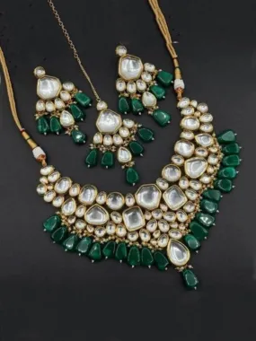 Big Kundan Onex Necklace Set