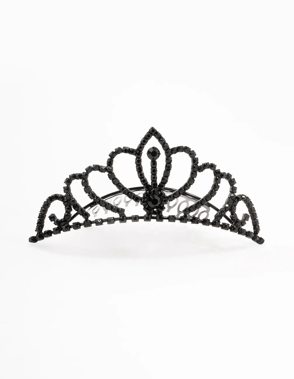 Black Coated Classic Mini Tiara Comb