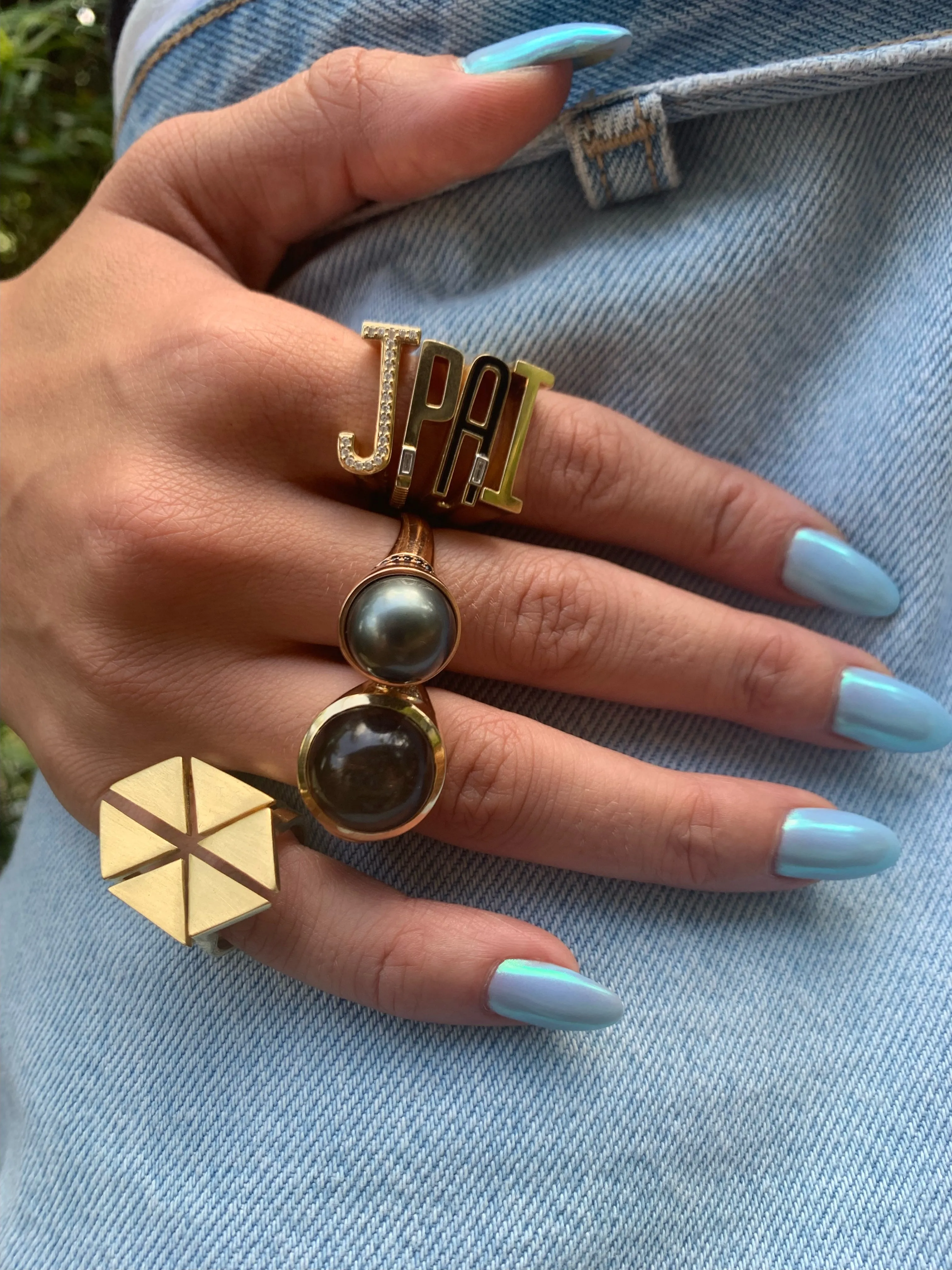 Black Moonstone Ring