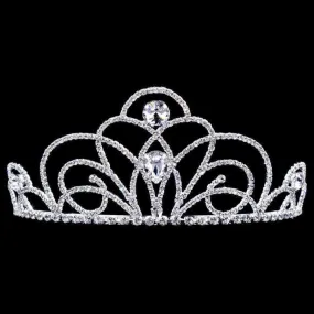 Blooming Twist 3" Silver with Clear Rhinestone Tiara