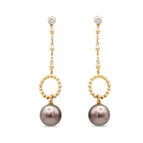 Boodles Circus Design Long Drop South Sea Cultured Pearl Earrings - 18ct Rose Gold