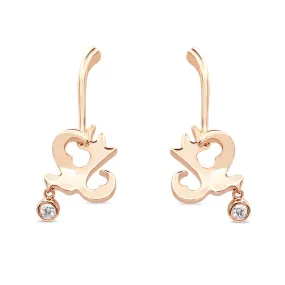 Boodles Diamond Set Lovebird Design Drop Earrings - 18ct Rose Gold