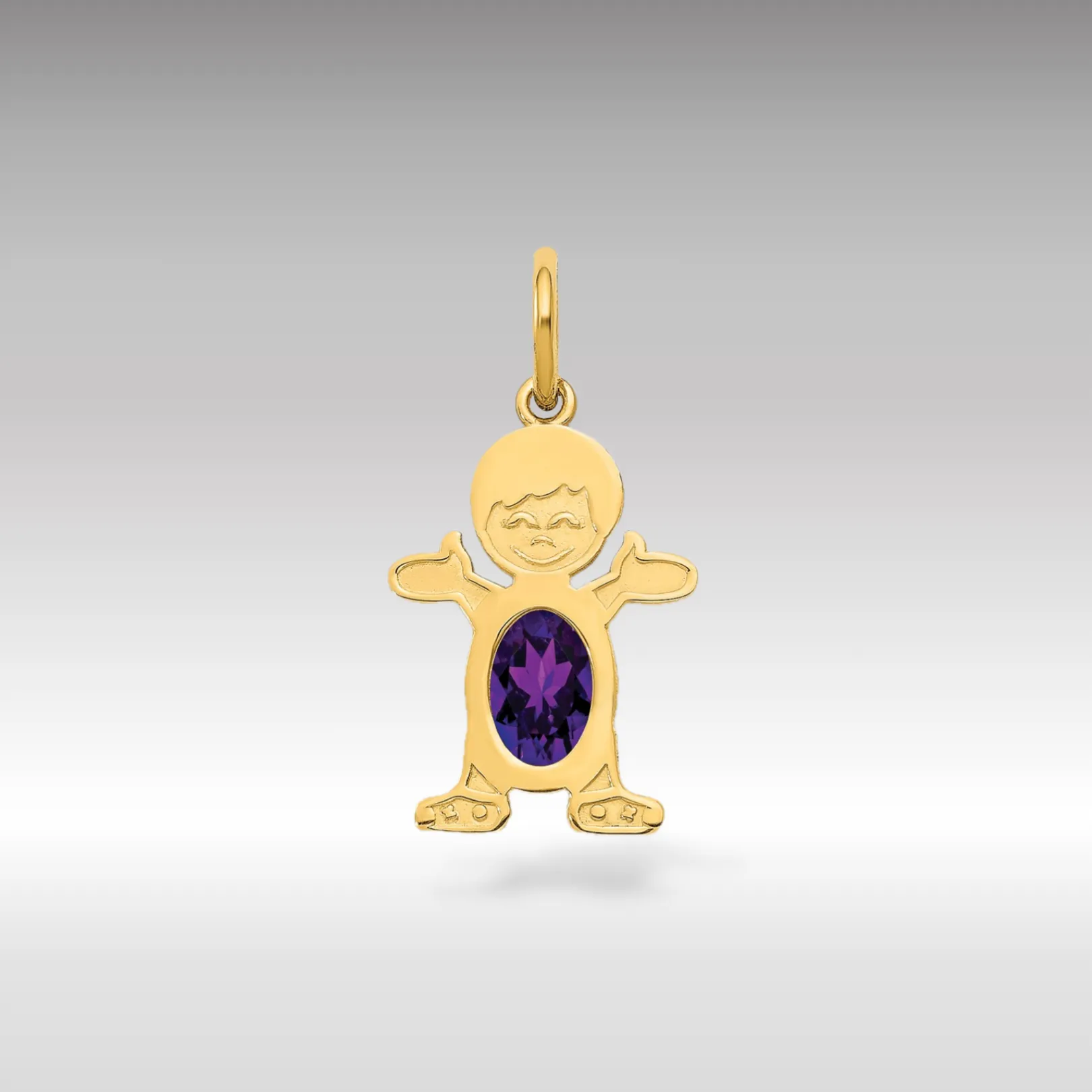 Boy February Birthstone Garnet Pendant