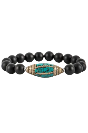 Breathe Deep Onyx & Turquoise Bracelet