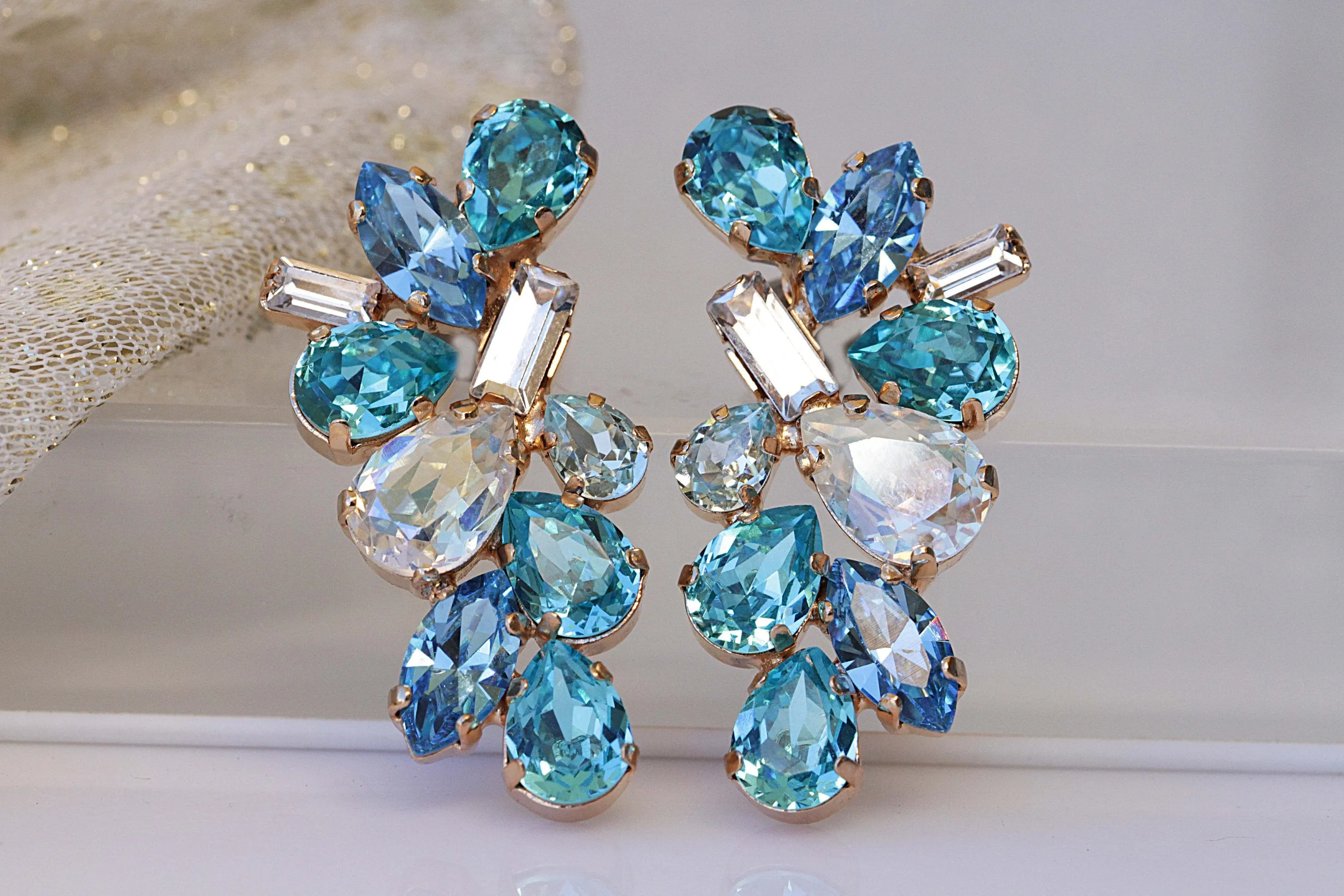 BRIDAL BLUE STUDS