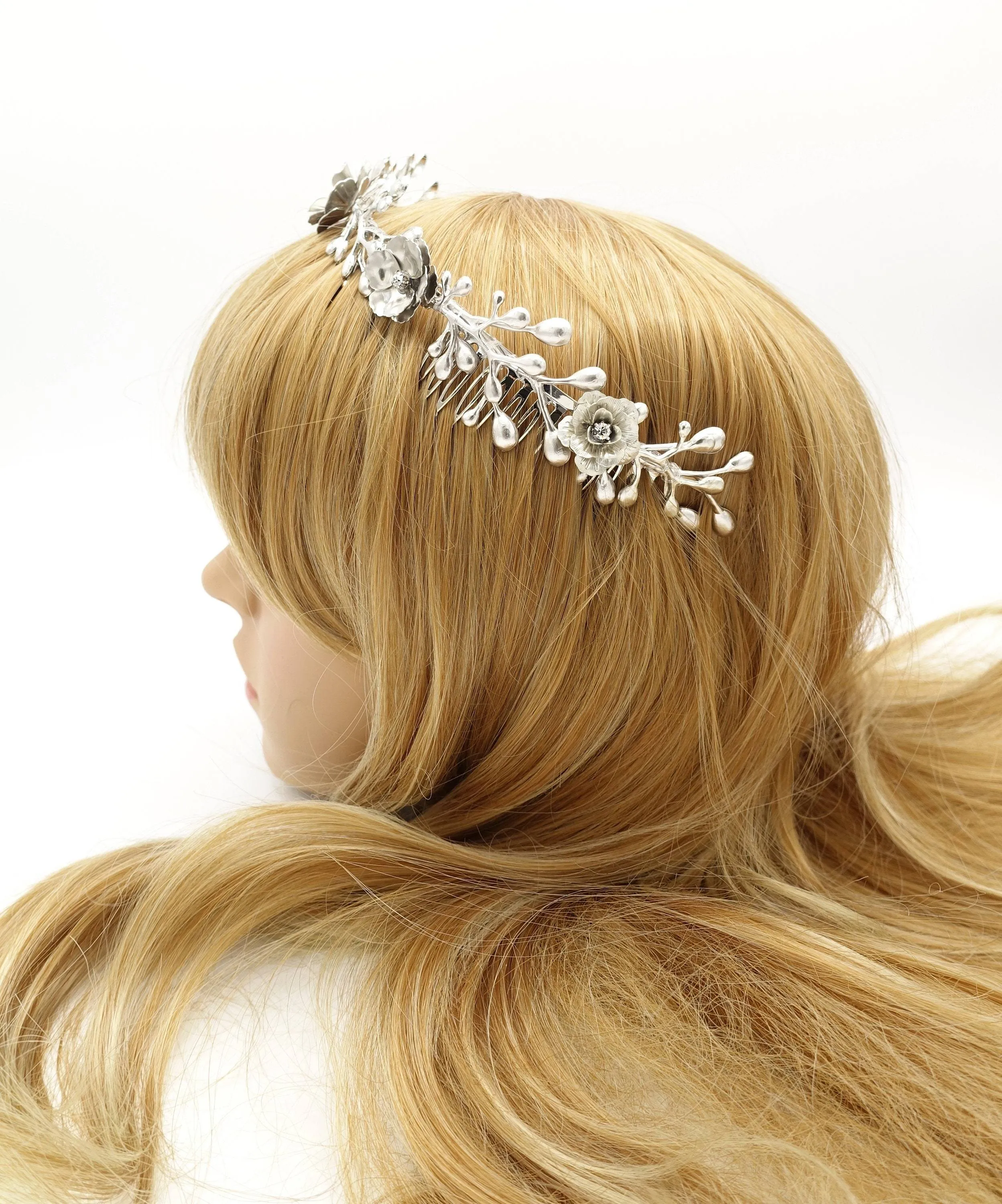 bridal tiara headband flower branch wedding hairband for brides