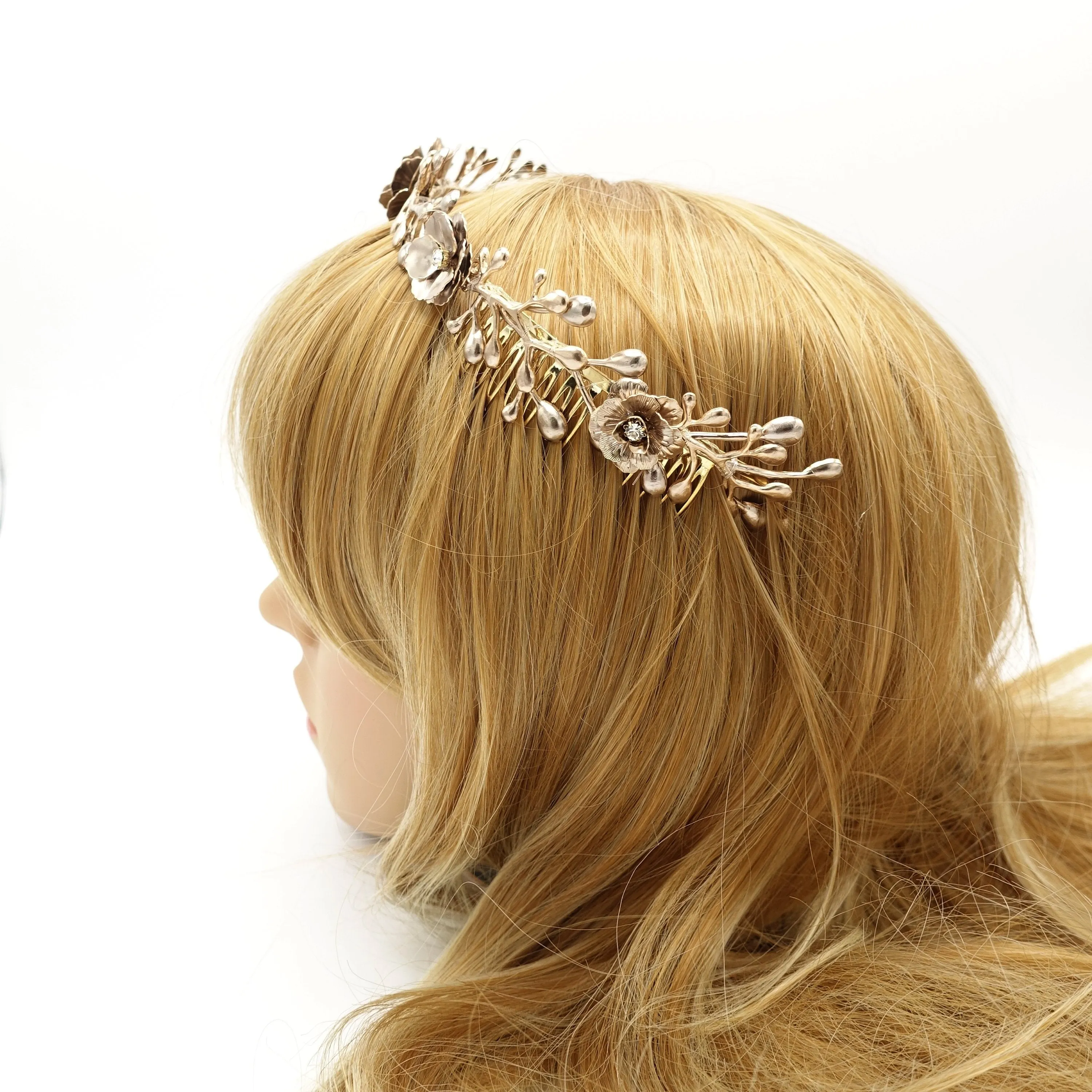 bridal tiara headband flower branch wedding hairband for brides