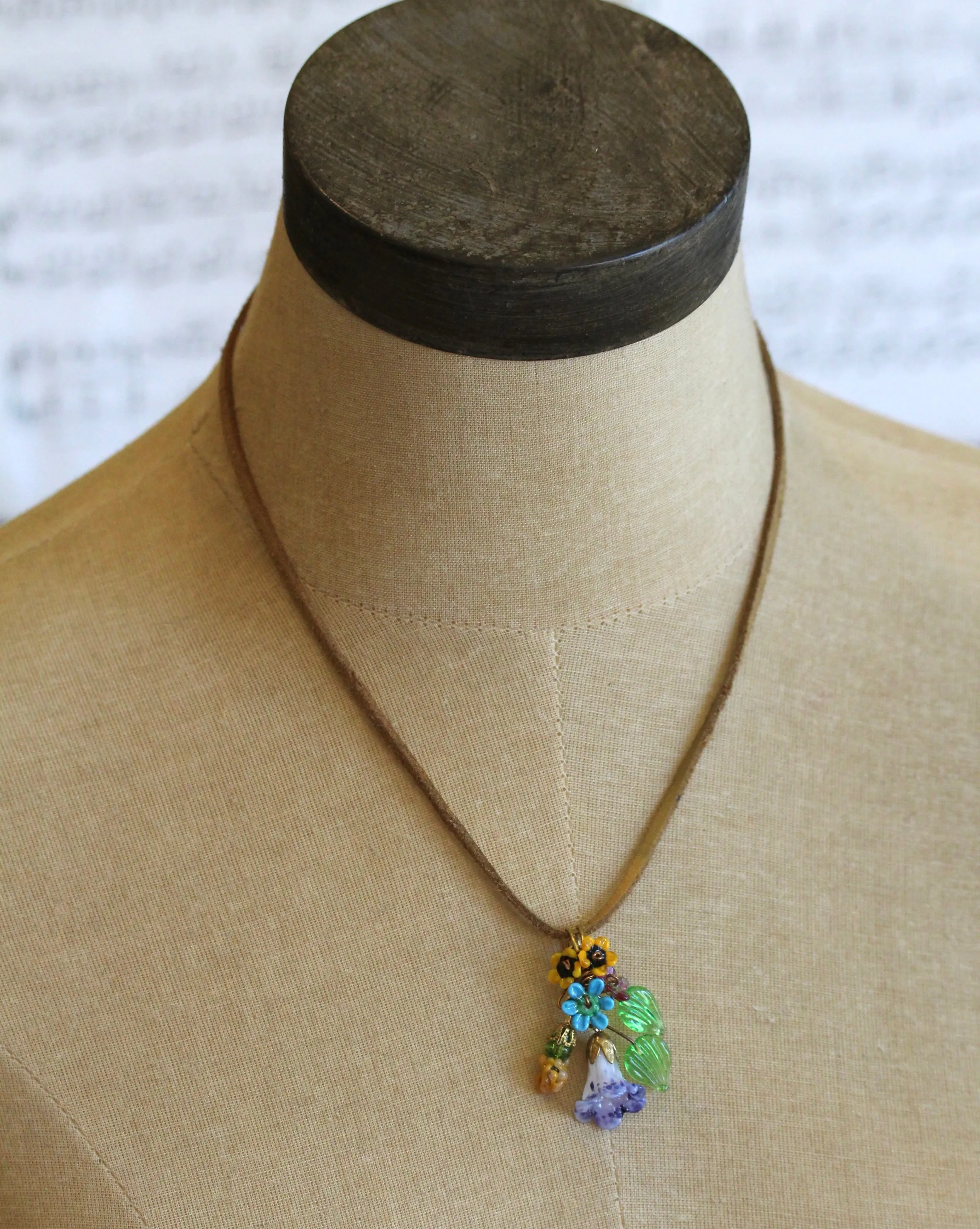 Bright Glass Bouquet Necklace