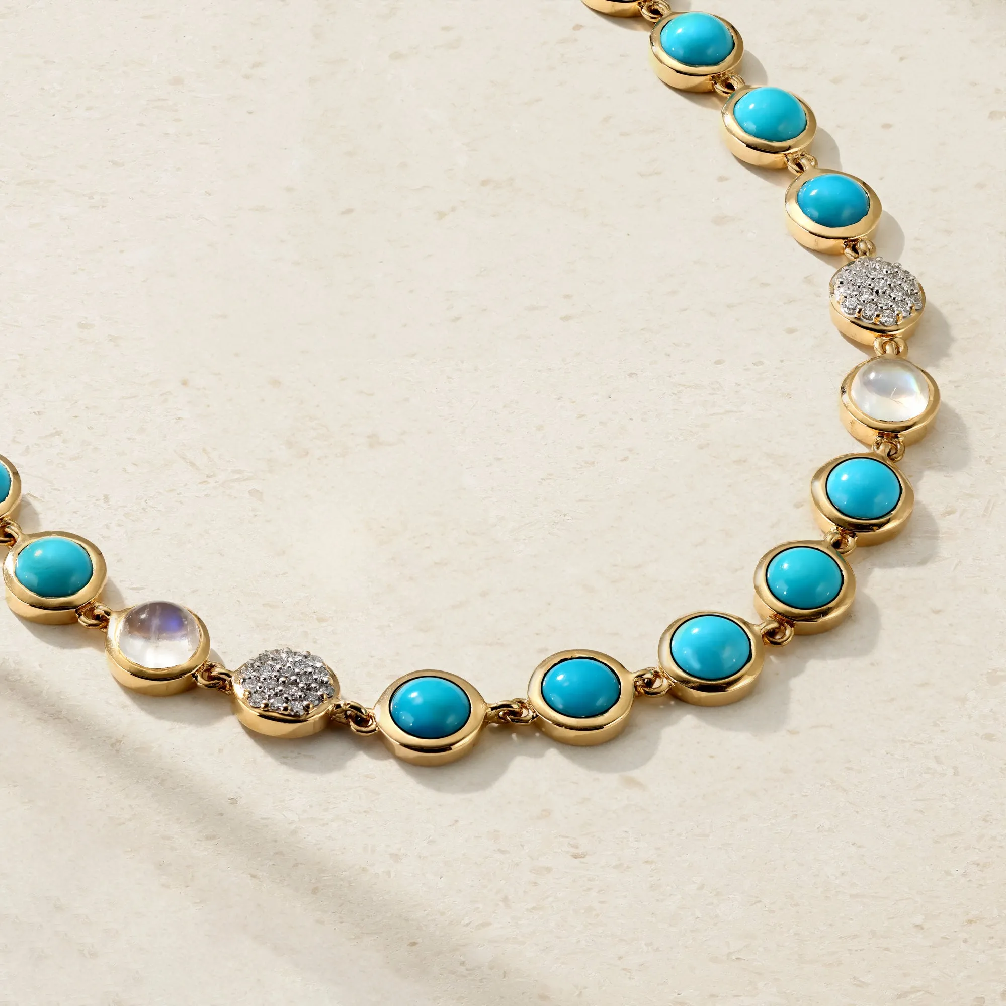 Bubble Turquoise and Diamond Necklace