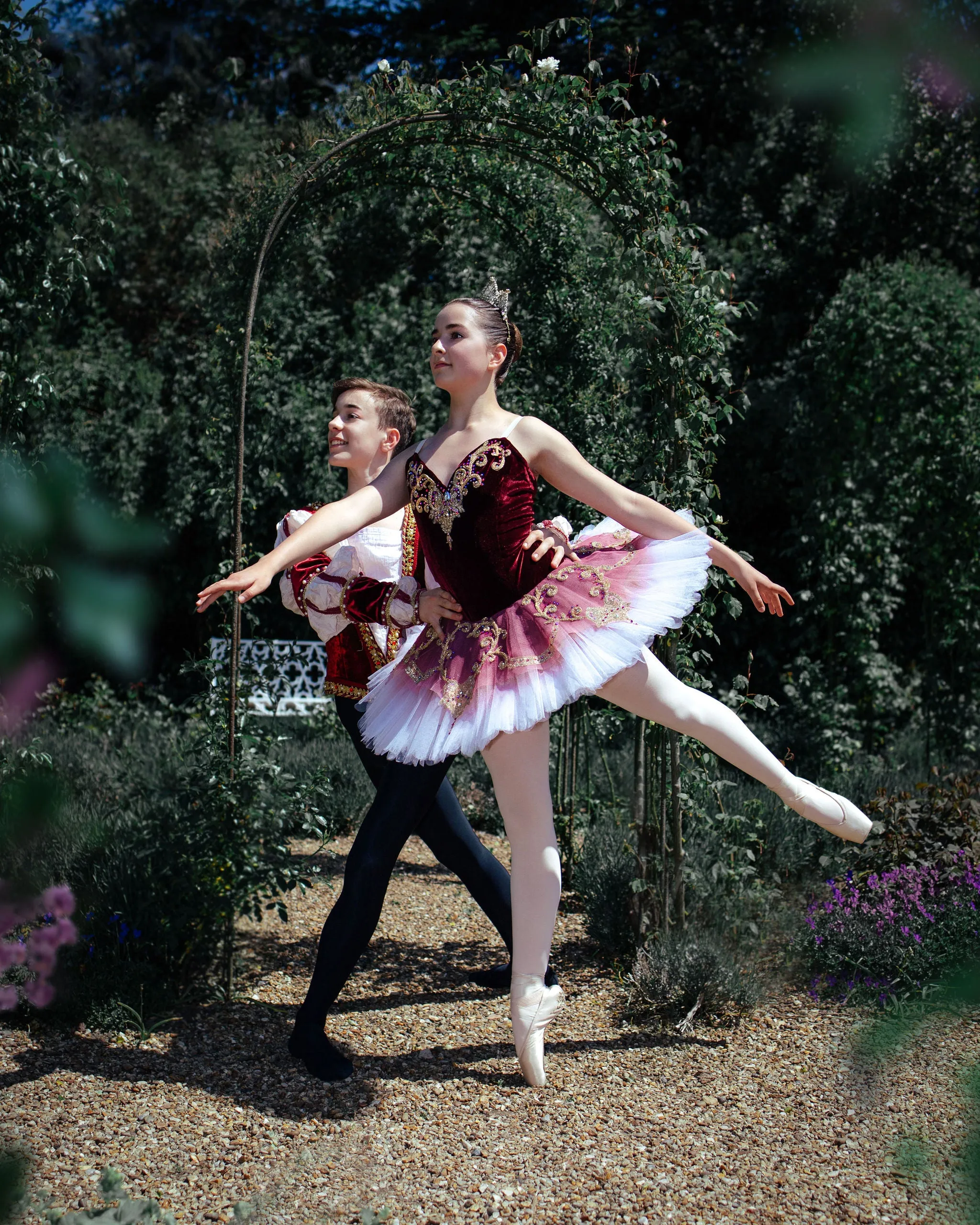 Burgundy and gold Raymonda tutu - Hire only