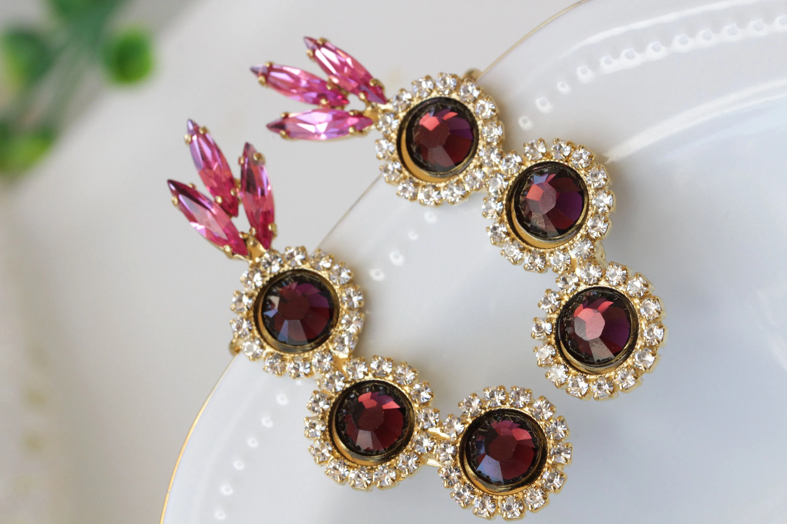 Burgundy EAR CLIMBER EARRINGS