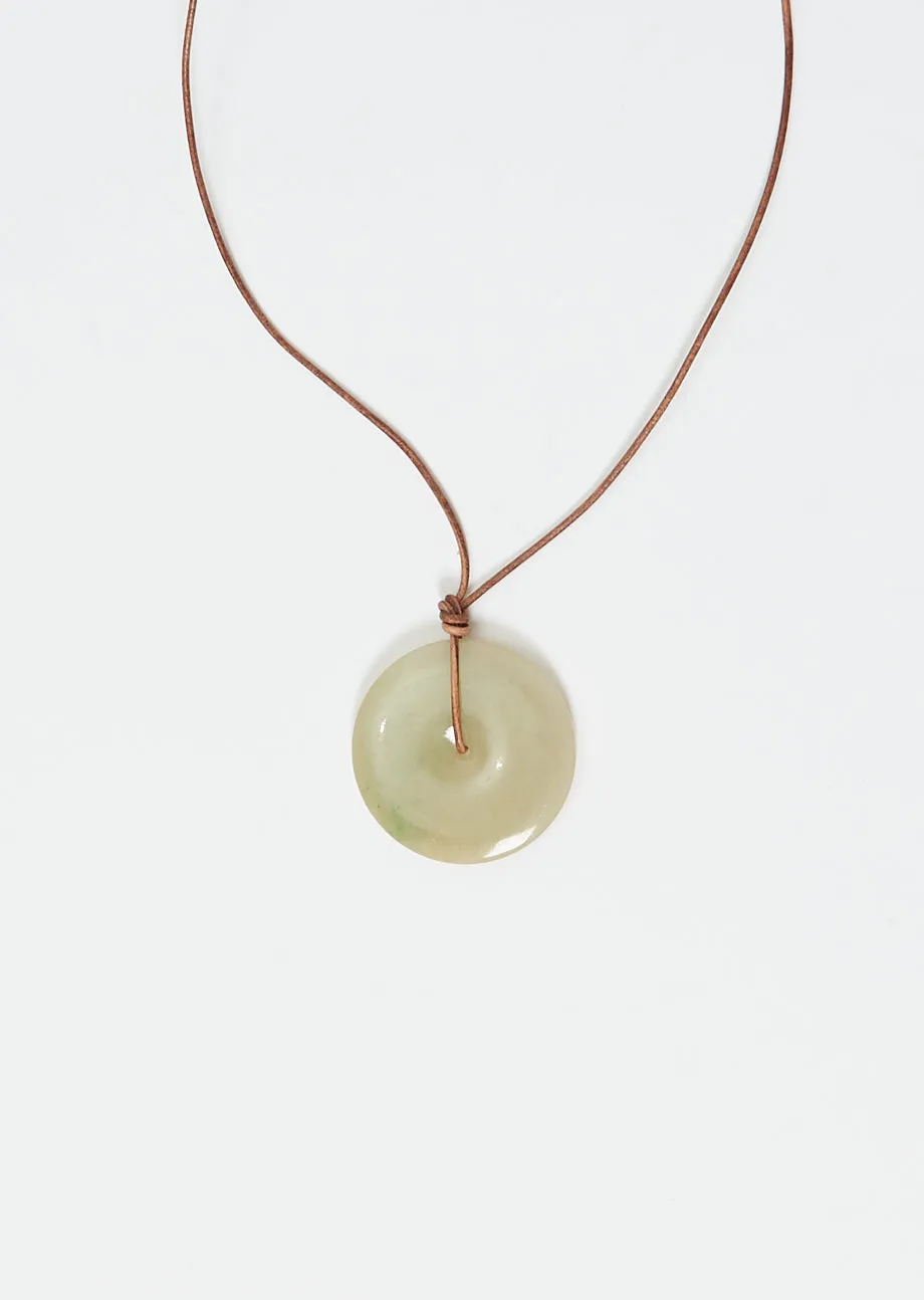 Burmese Jade Disk Cord Necklace