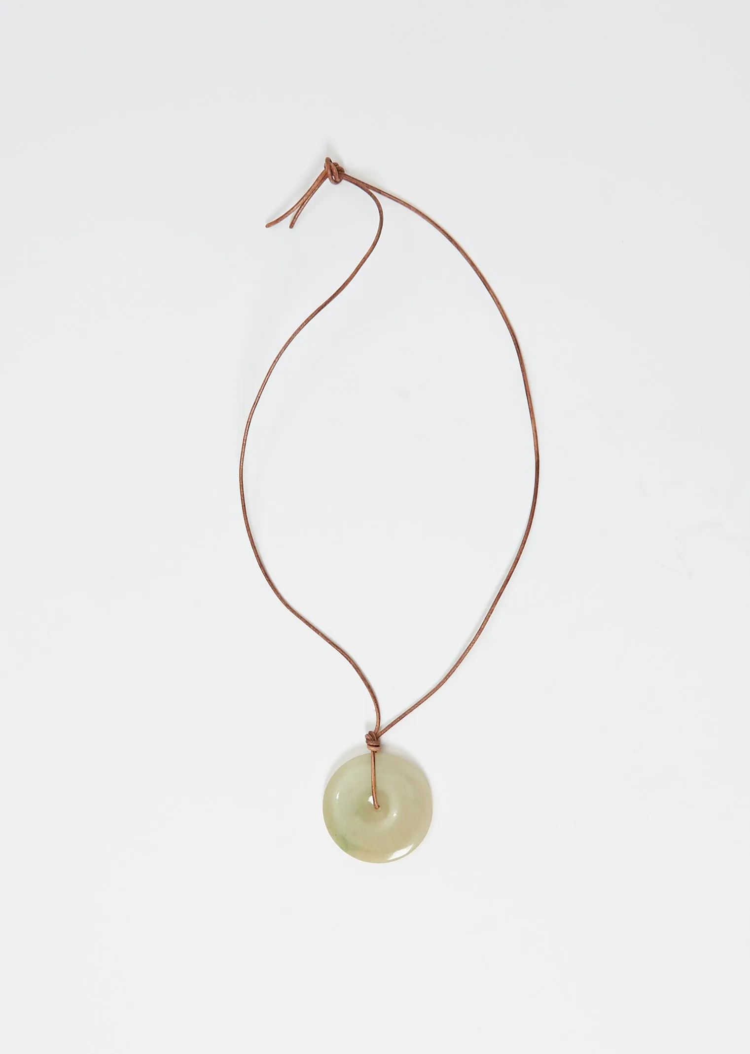 Burmese Jade Disk Cord Necklace