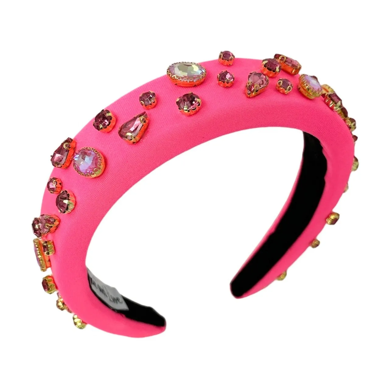 Camelia Neon Pink Padded Baroque Headband