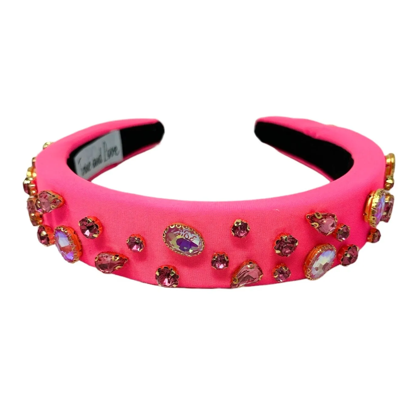 Camelia Neon Pink Padded Baroque Headband