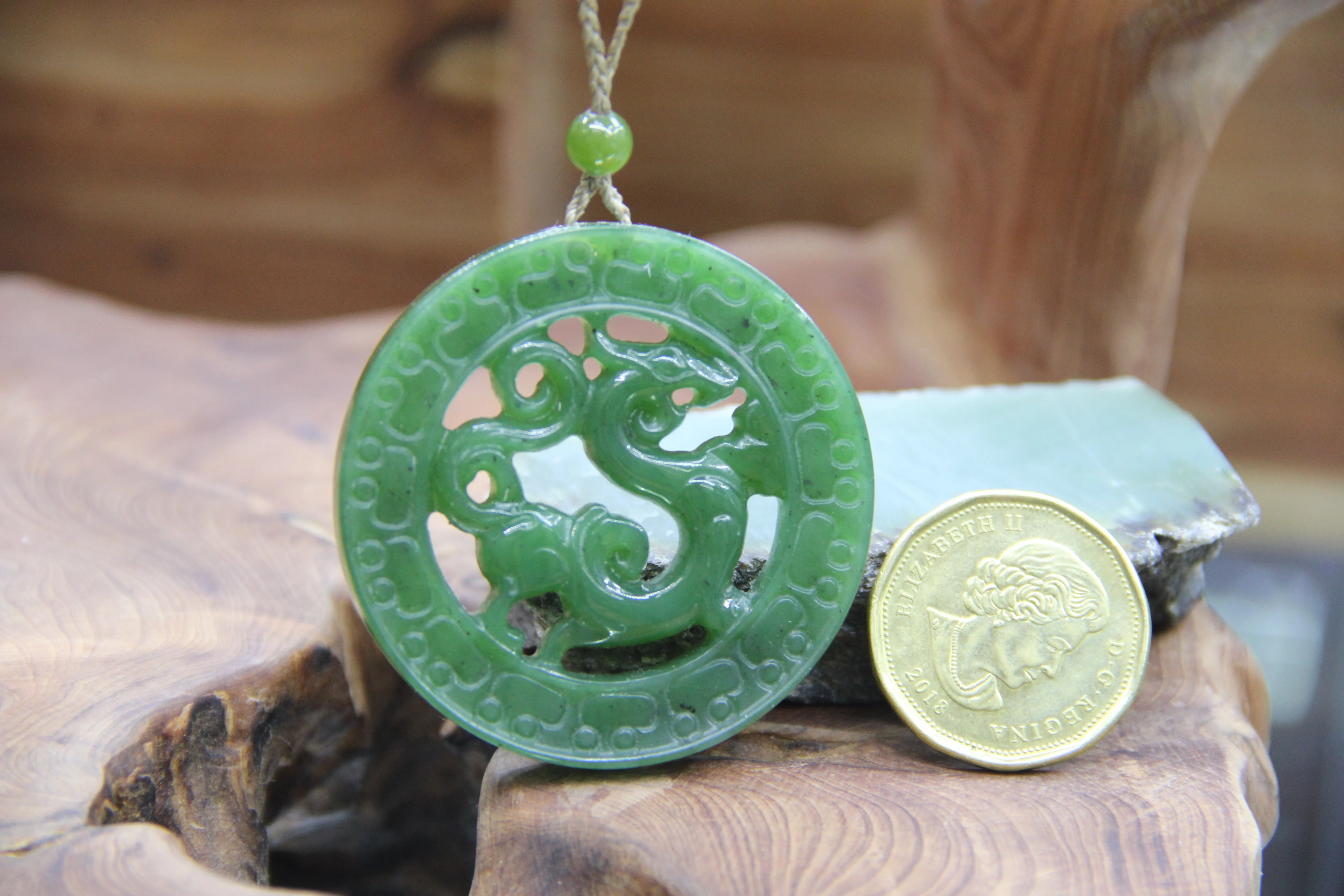 Canadian Jade Dragon Pendant  #1139