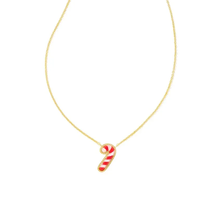 Candy Cane Short Pendant Necklace