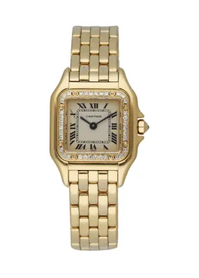 Cartier Panthere 128000M 18K yellow Gold Diamond Bezel Ladies Watch