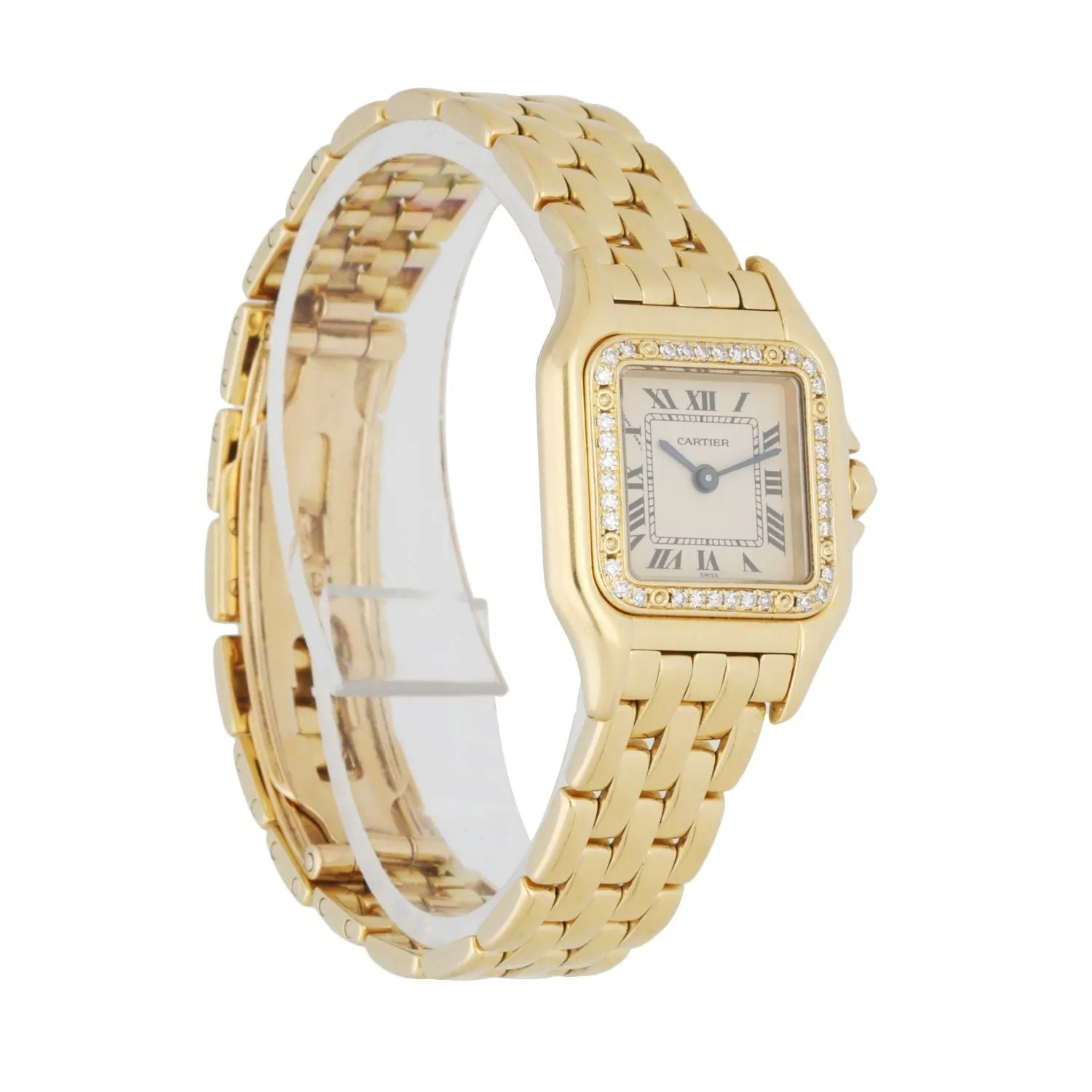 Cartier Panthere 128000M 18K yellow Gold Diamond Bezel Ladies Watch