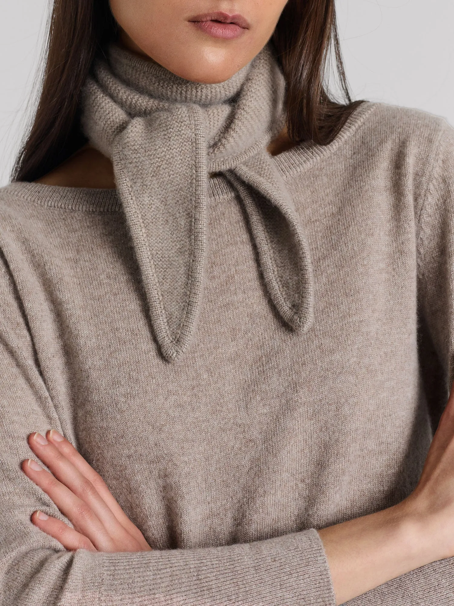 Cashmere mini scarf "Alfie" - Toast