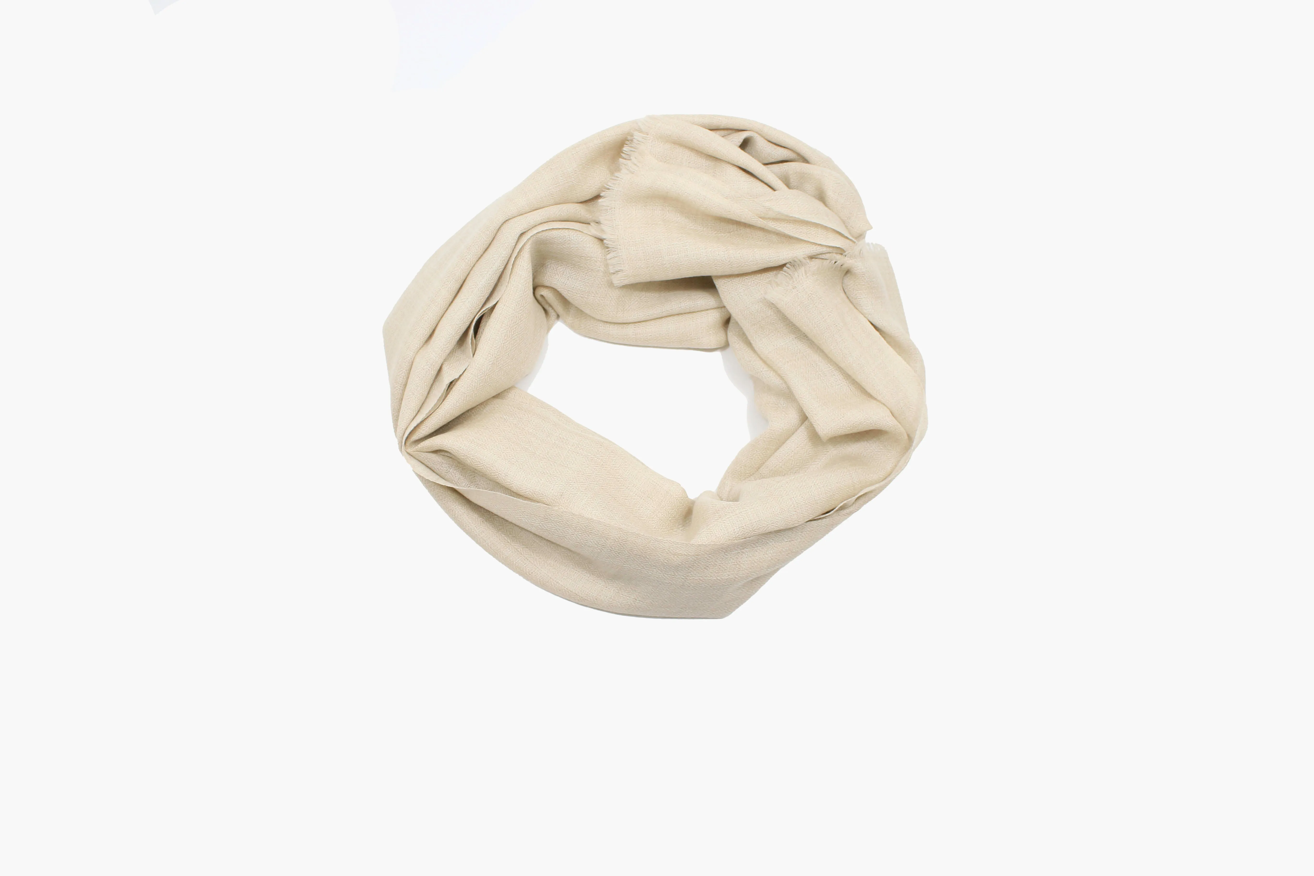 Cashmere Solid Beige Scarf