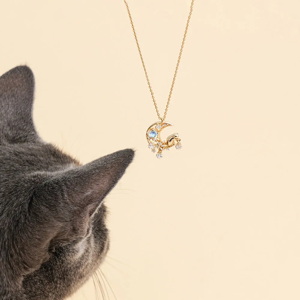 Cat Catch the Stars Necklace