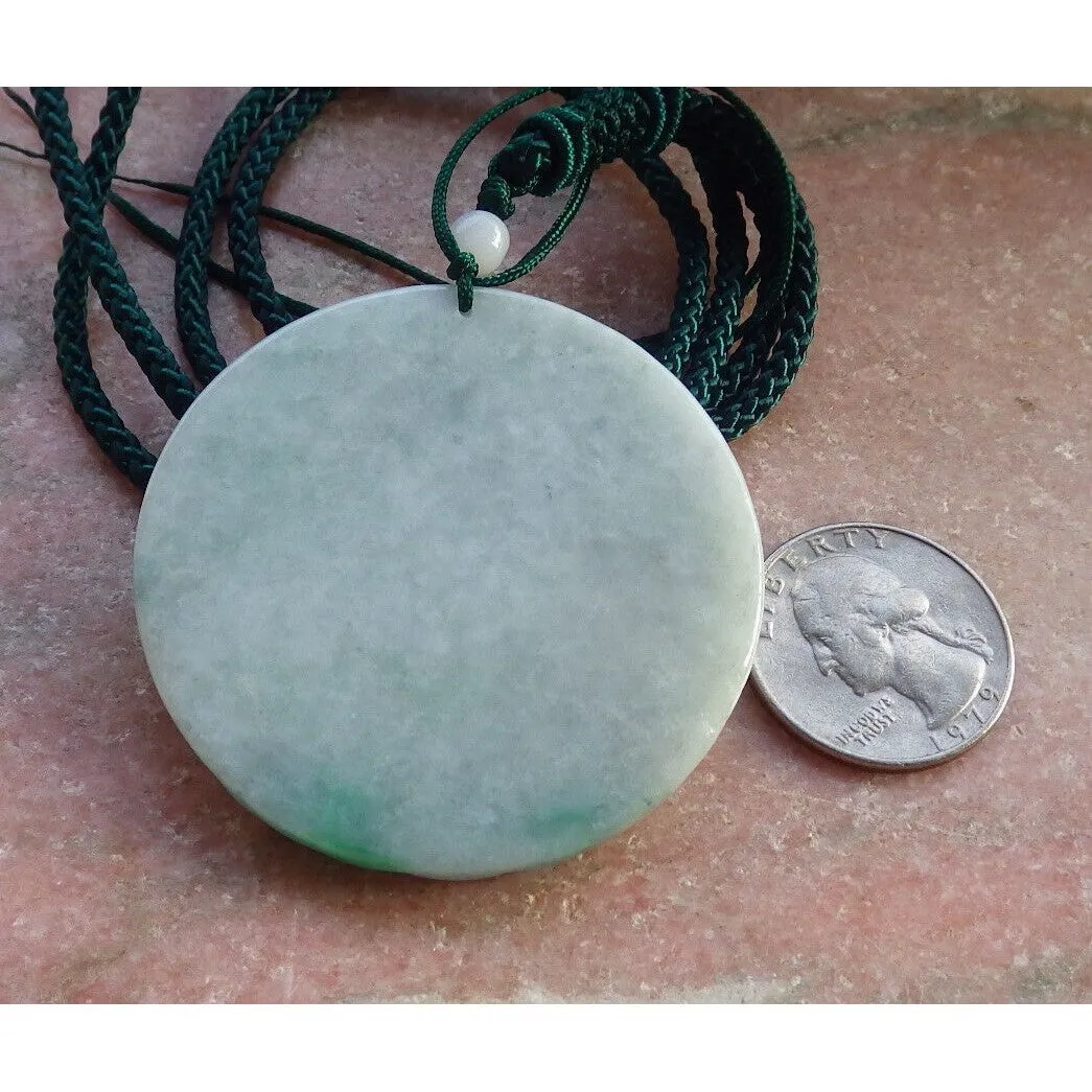 Certified Green Natural A Jade Jadeite Pendant 1000 Hand Guanyin Kwan Yin Necklace