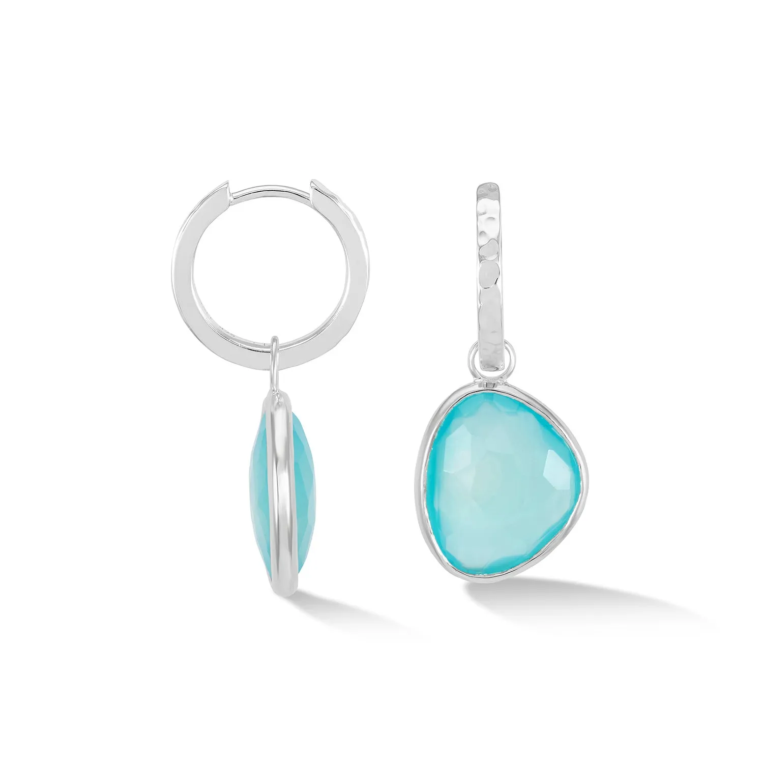 Chalcedony Pebble Huggie Hoops