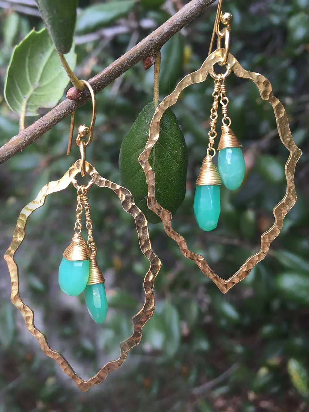 Chrysoprase Scallop Earring