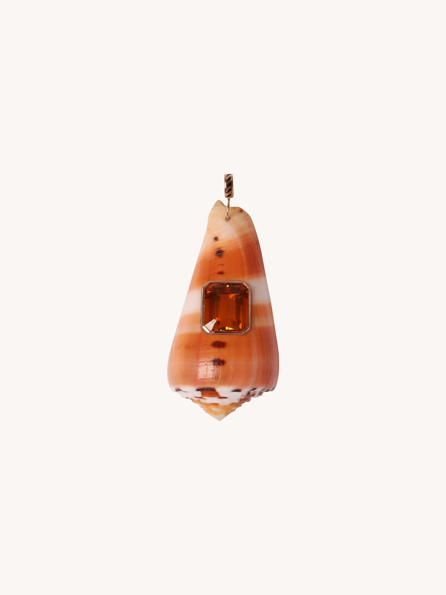 Citrine and Mitra Shell Charm