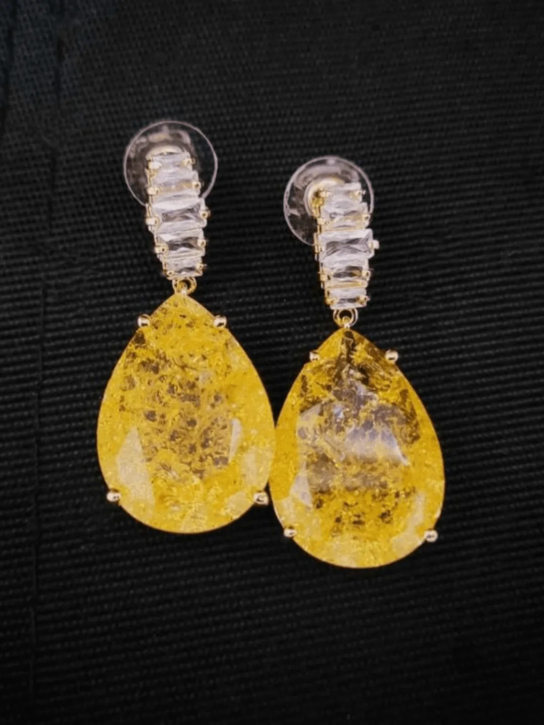 Citrine Diamond Earrings