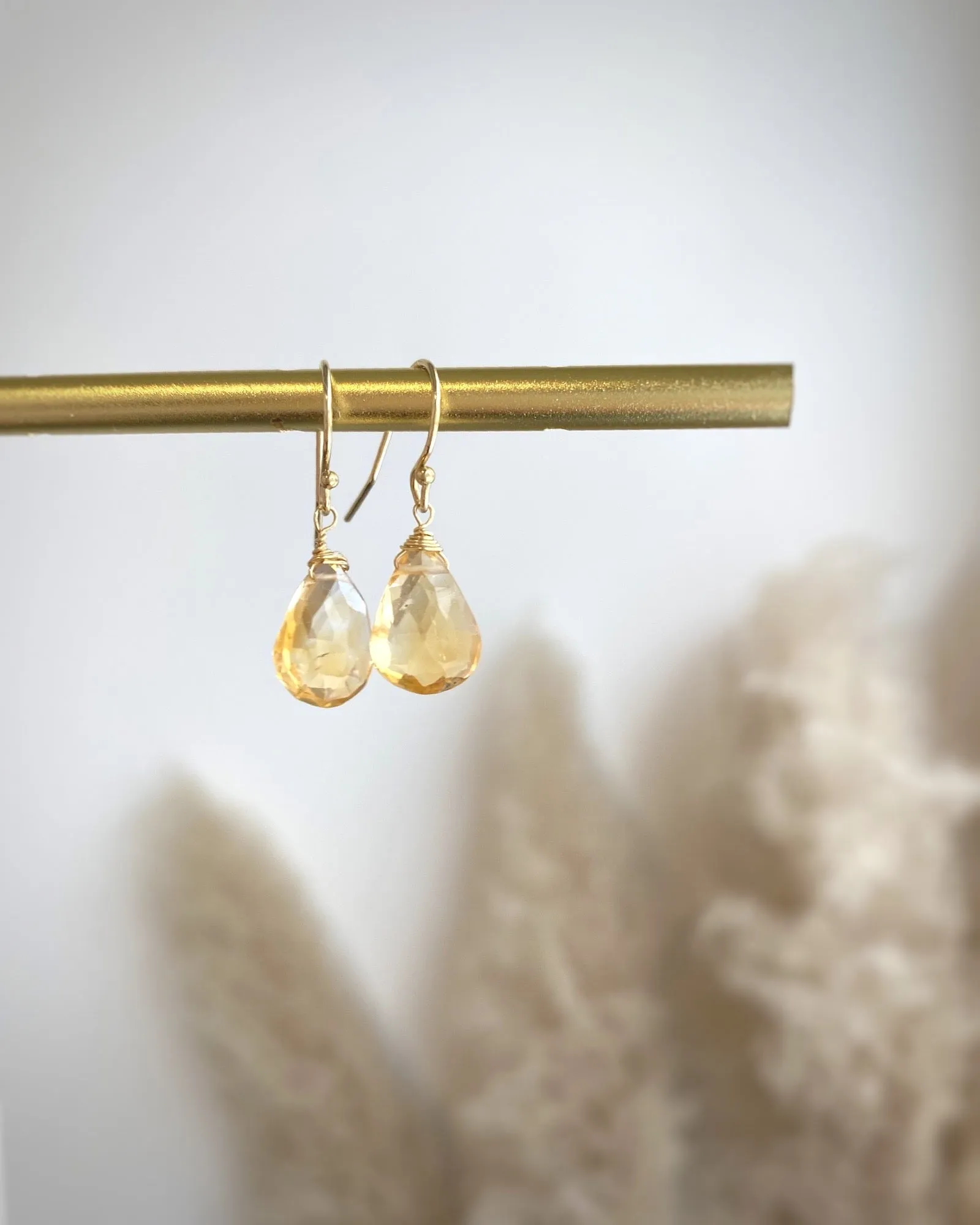 Citrine Simple Earrings