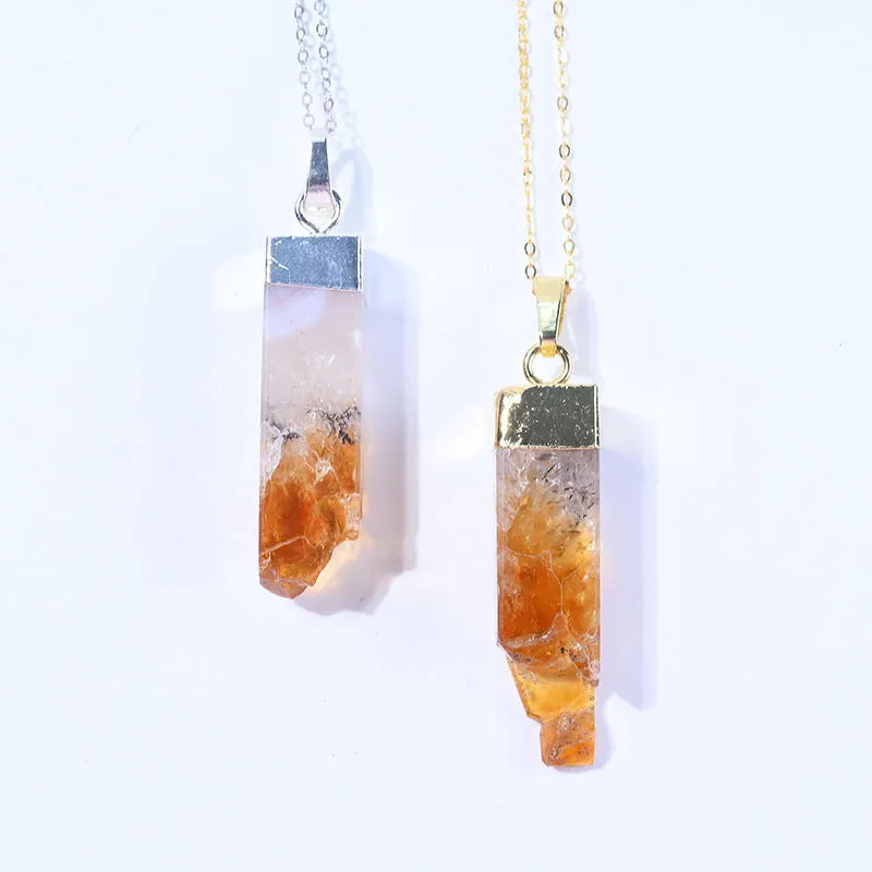 Citrine Unisex Pendant Necklace