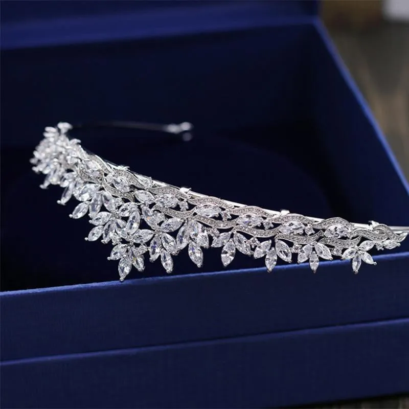 Classic Cubic Zirconia Royal Wedding Bridal Tiara Crown Hair Accessories HG1178