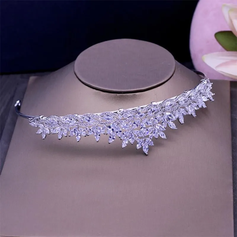 Classic Cubic Zirconia Royal Wedding Bridal Tiara Crown Hair Accessories HG1178