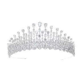 Classic Zirconia Wedding Tiara,Women's Crystal Big Tiara for Bride,Prom,Party Head Accessories GS0049