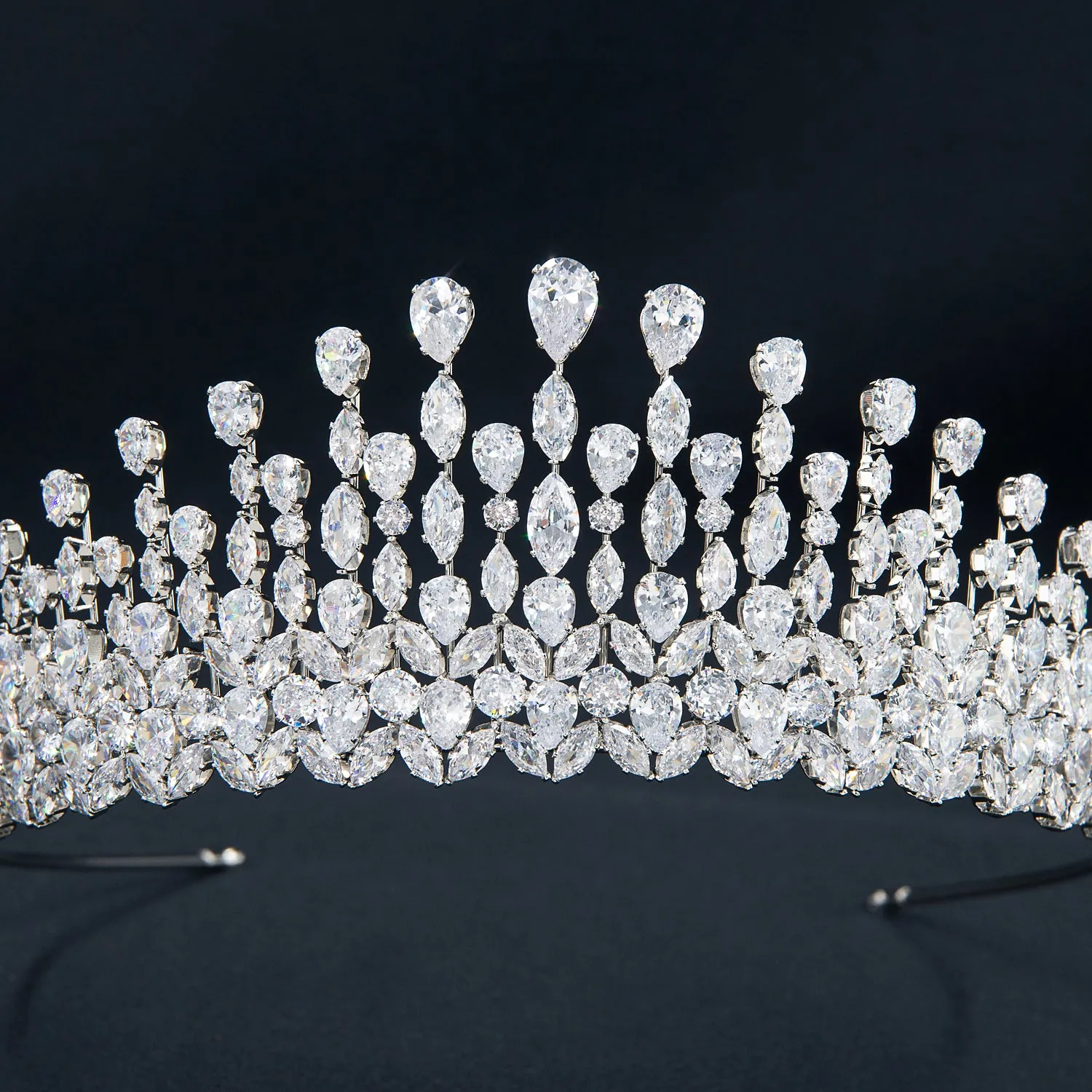 Classic Zirconia Wedding Tiara,Women's Crystal Big Tiara for Bride,Prom,Party Head Accessories GS0049