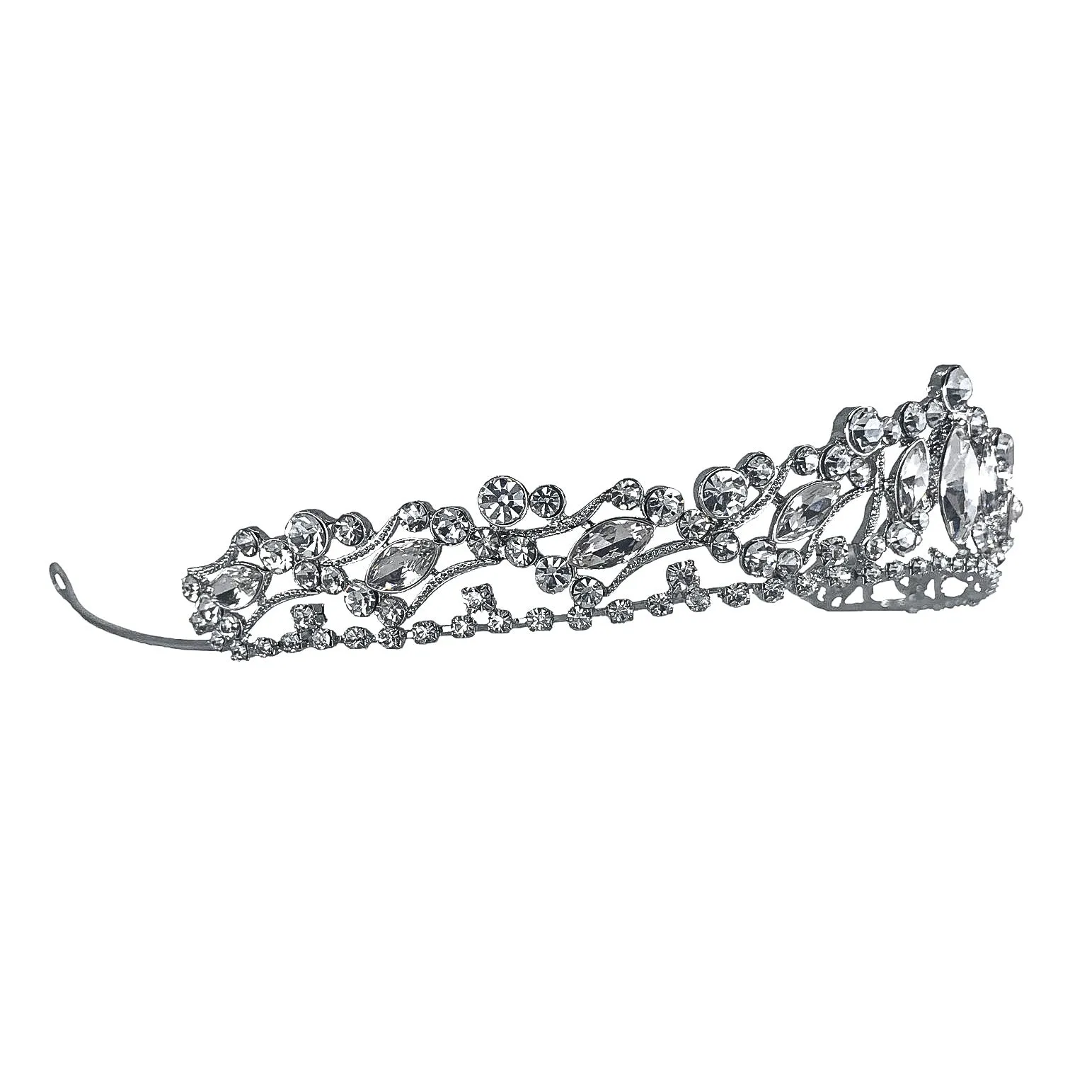 Claudia Marquise Crystal Silver Tiara