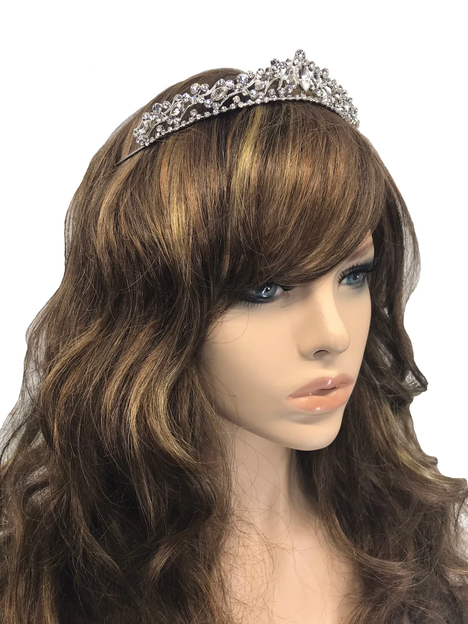 Claudia Marquise Crystal Silver Tiara