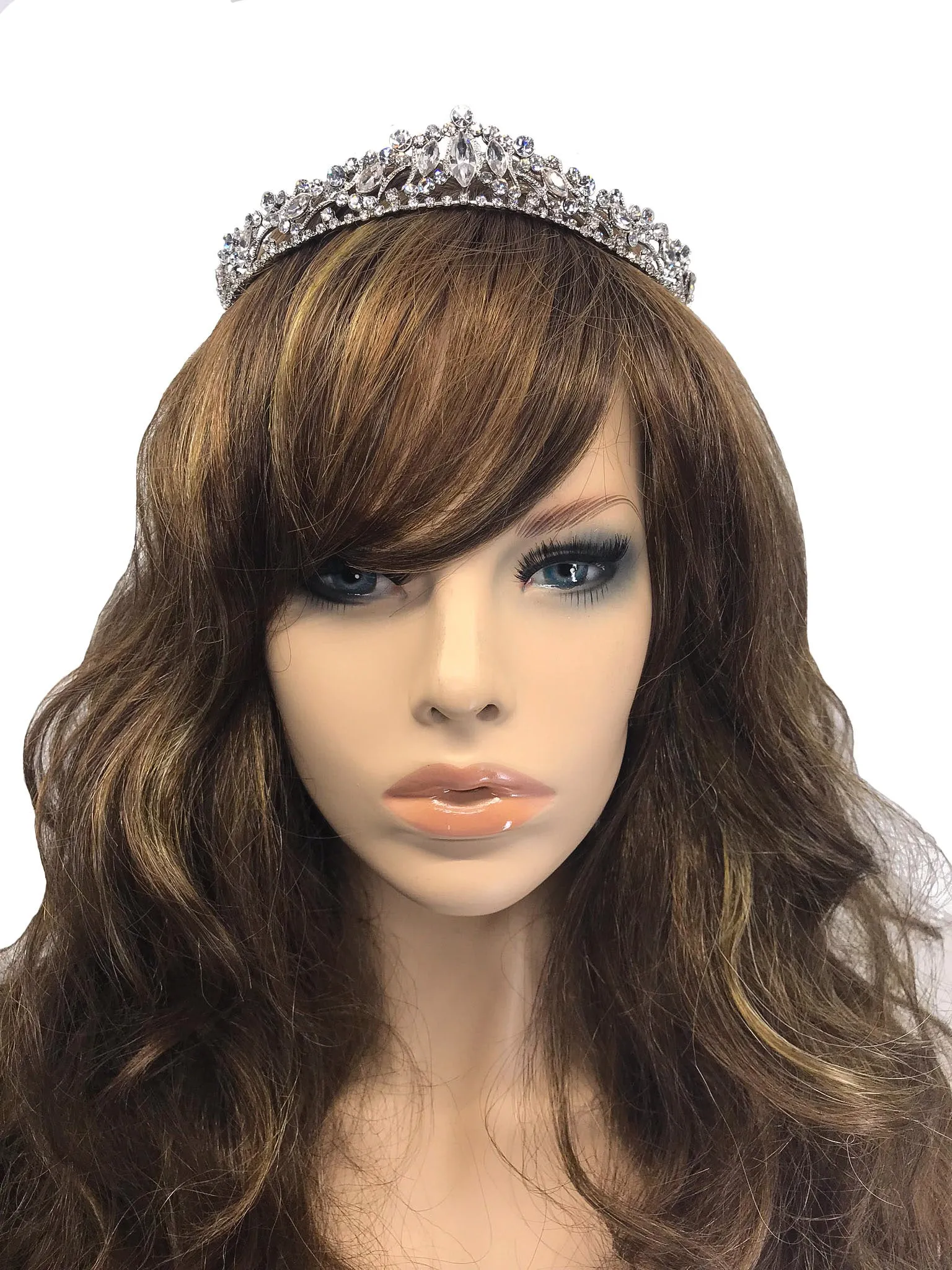 Claudia Marquise Crystal Silver Tiara