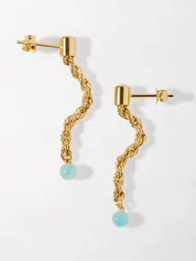 Coastal rope drop amazonite earrings