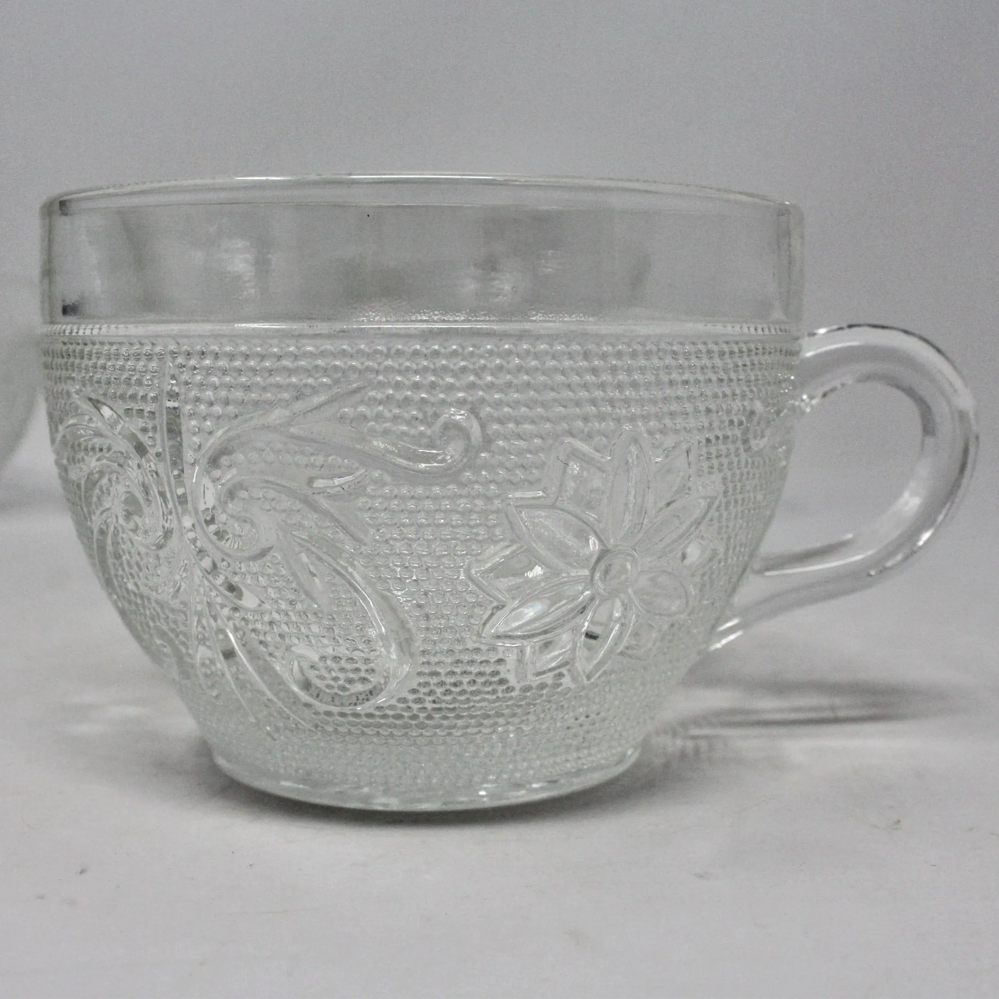 Coffee Cup, Indiana Glass / Tiara, Sandwich Clear Set of 4, Vintage