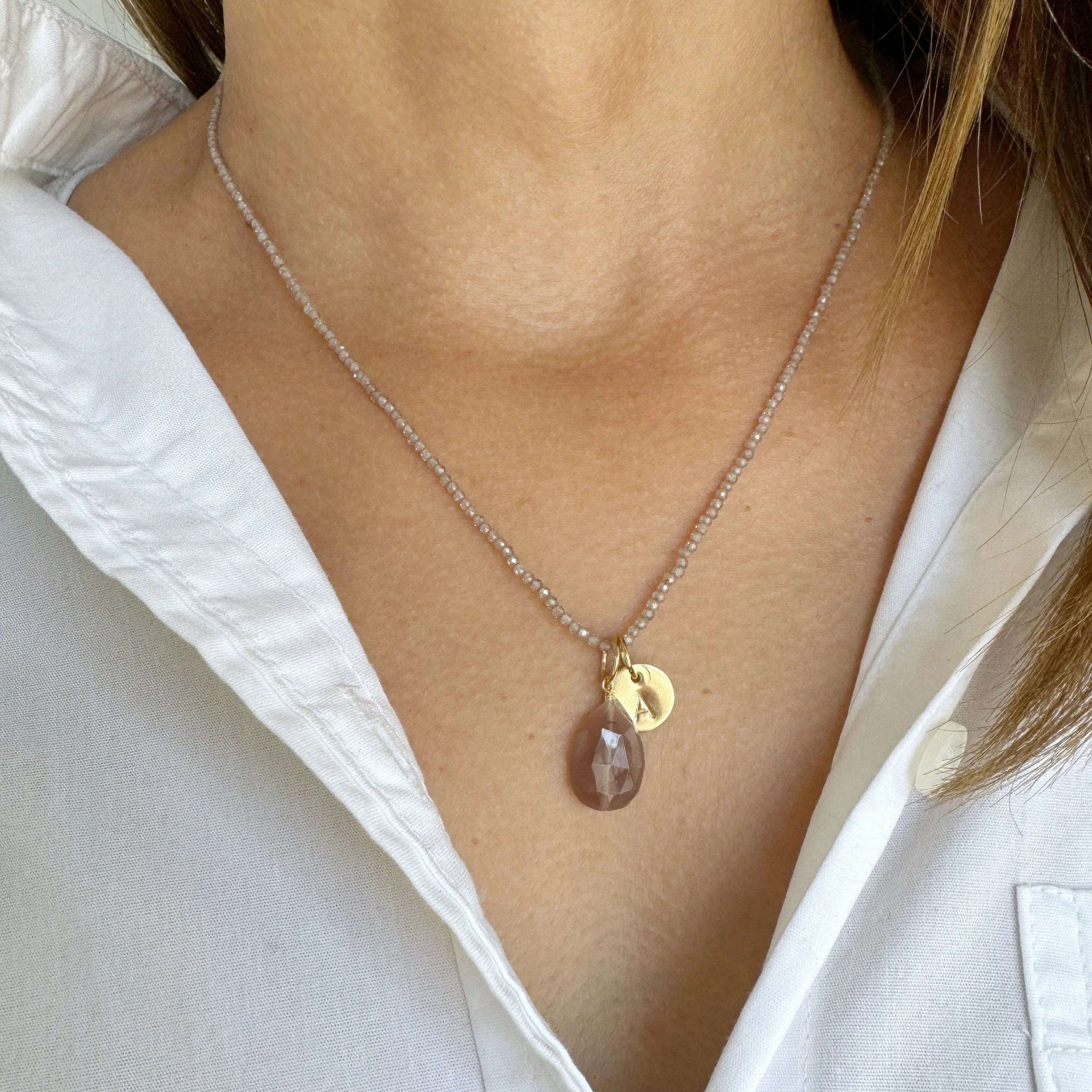 Coffee Moonstone Drop Bijou Charm