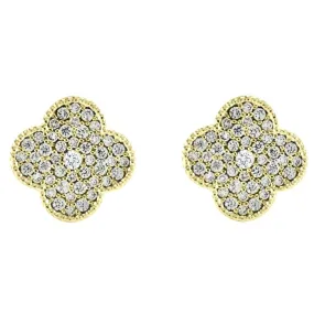 Connie Clover Gold Stud Earrings