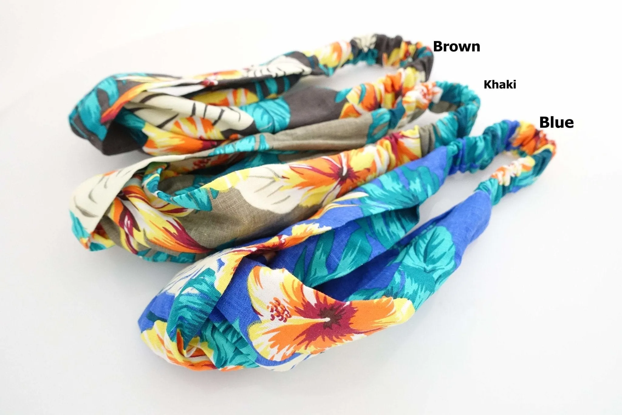 cotton big flower print headband cross twist tropical print vacation hairband woman hair accessory