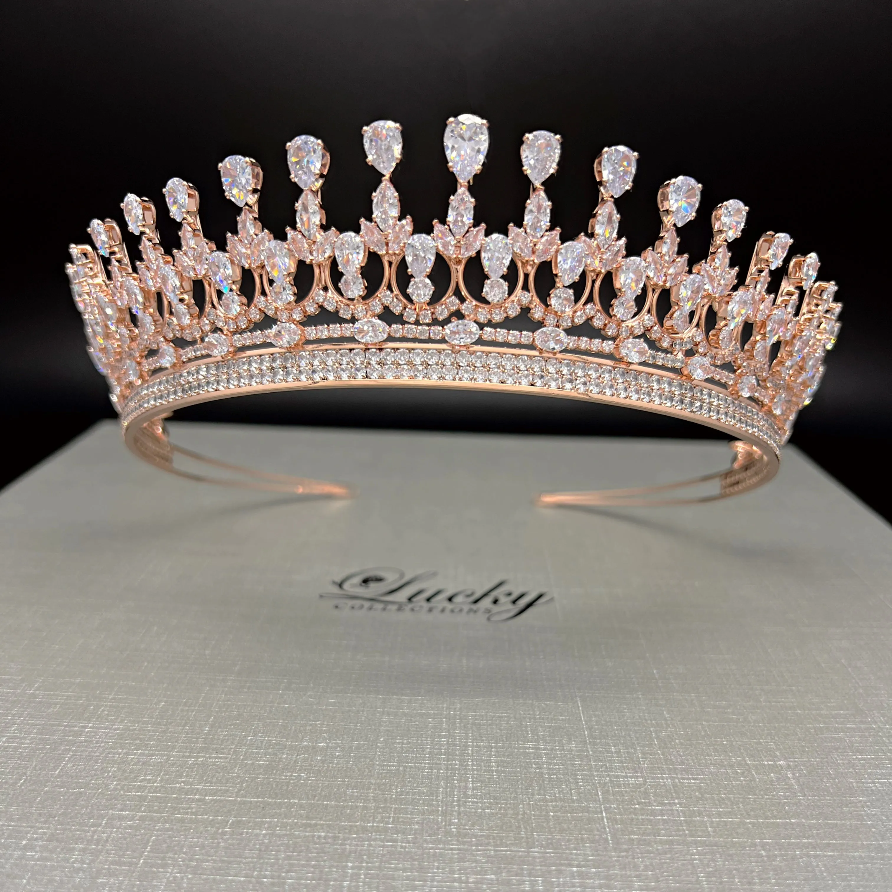 Crown for Bride, Quinceanera Crown Corona, Baroness Bridal Tiara by Lucky Collections ™