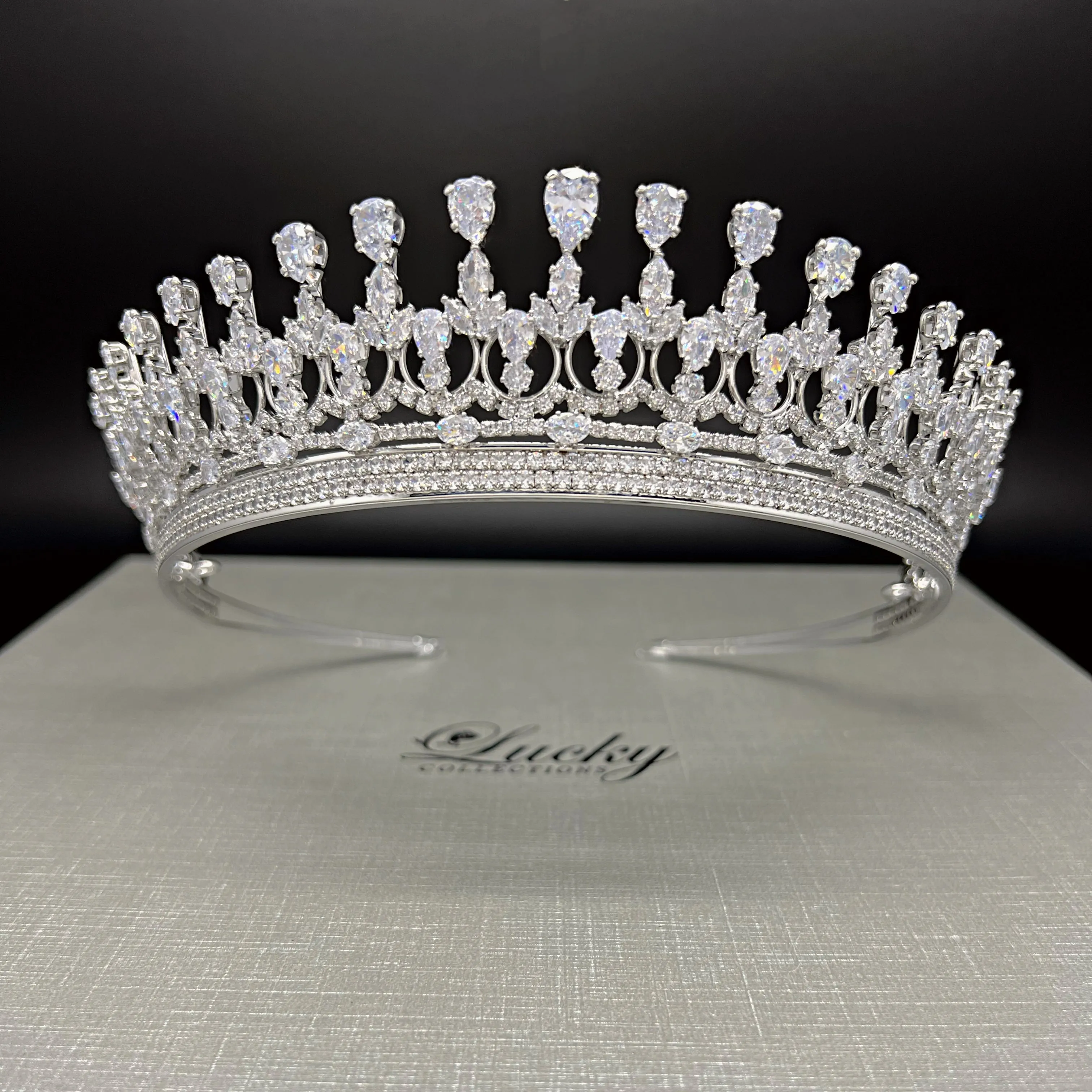 Crown for Bride, Quinceanera Crown Corona, Baroness Bridal Tiara by Lucky Collections ™