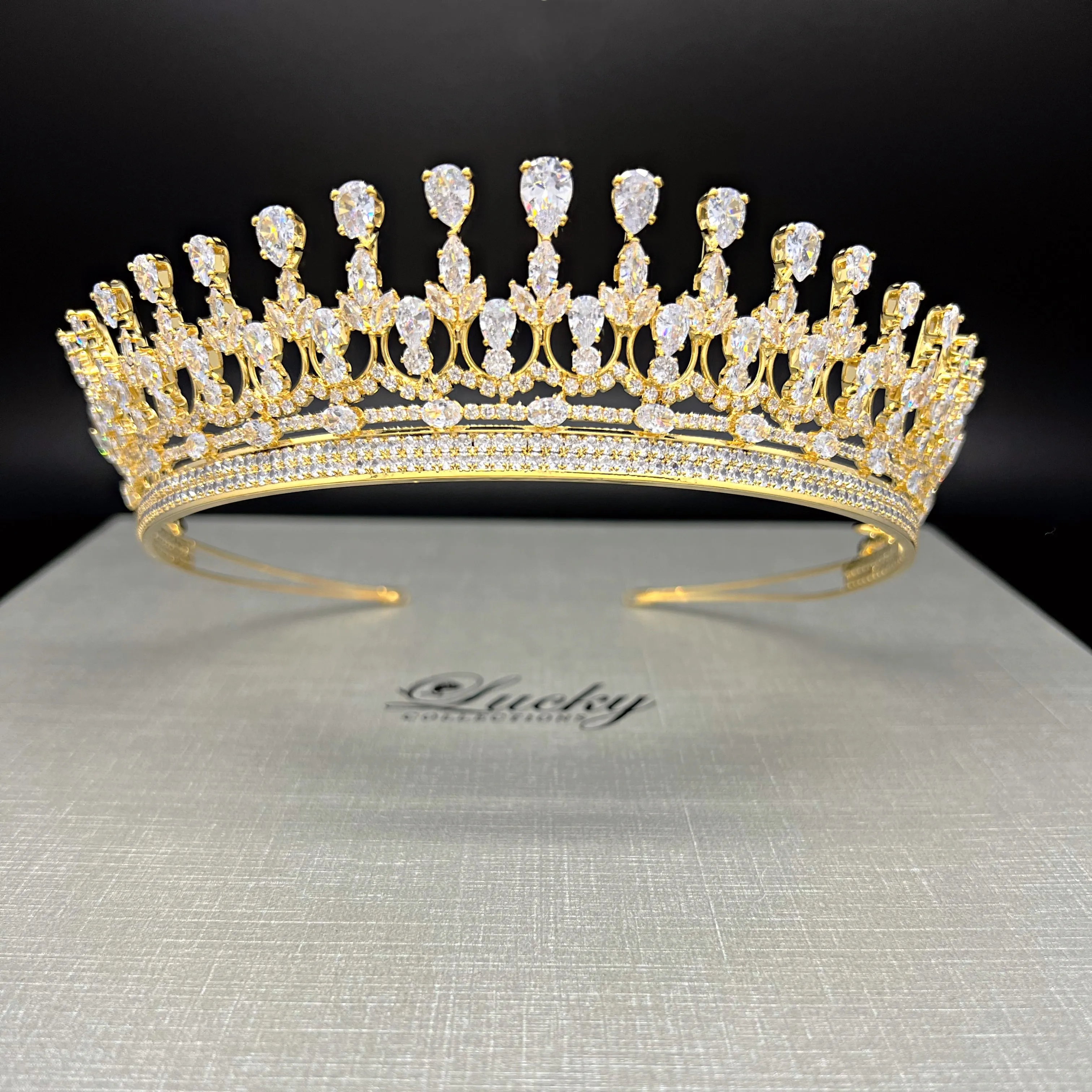 Crown for Bride, Quinceanera Crown Corona, Baroness Bridal Tiara by Lucky Collections ™