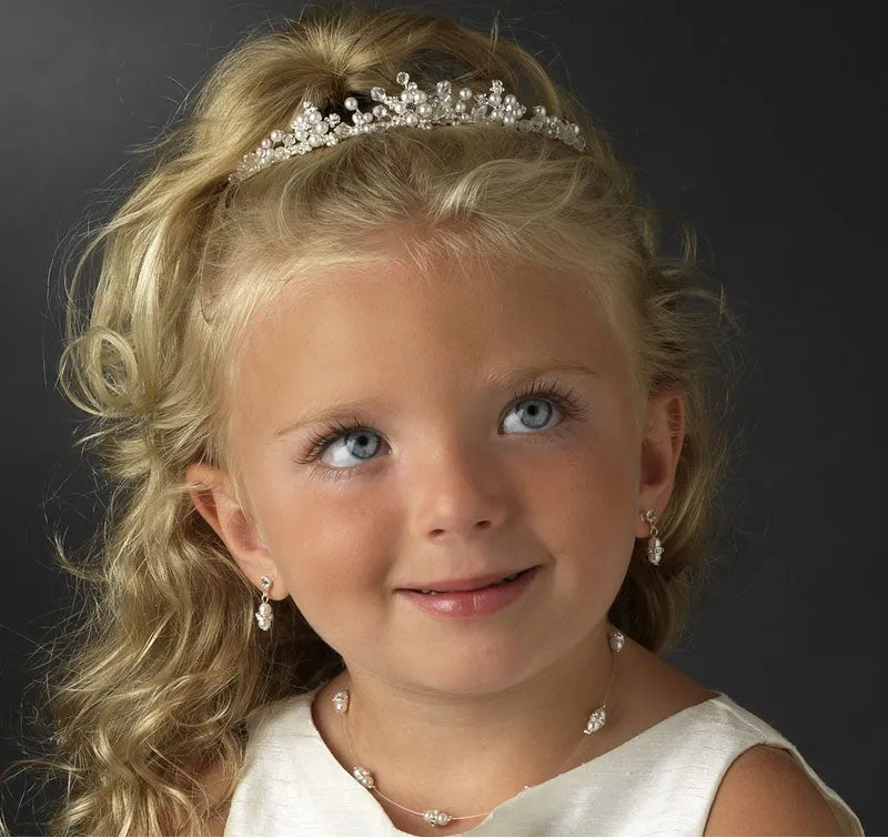 Crystal & Pearl Flower Girl Tiara