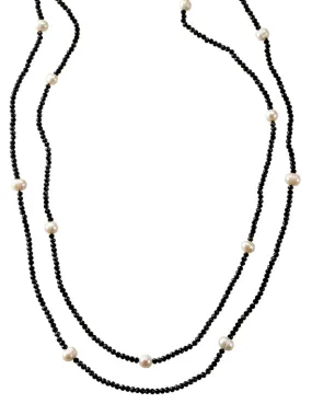 Crystal and pearl necklace set